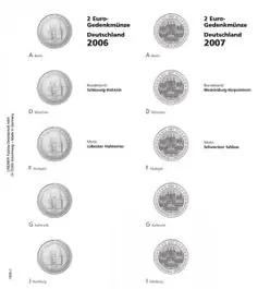 Lindner 1505-1 Voordrukblad 2 Euro herdenkingsmunten Duitse Bondsstaten 2006-2007 incl. K3 blad Szybka dostawa