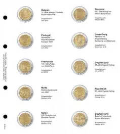 Lindner 1118-10 Voordrukblad Belgie 2012 - Duitsland 2013 + K3 muntblad Autentyczny