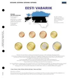 Lindner 1109-20 Voordrukblad Estland K8 muntblad Autentyczny