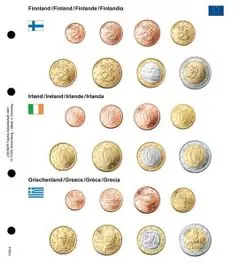 Wyprzedaż Lindner 1108-3 Voordrukblad Finland, Ierland en Griekenland + K8 muntblad