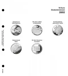 Lindner 1108 D02 Voordrukblad 10 Euro munten Duitsland 2002 incl. K2 blad Autentyczny
