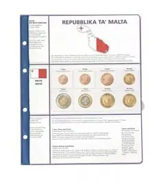 Tani Lindner 8450-17 voordrukblad + muntenblad 3 series munten van Malta