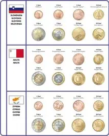 Lindner 8450-36 voordrukblad + muntenblad Slovenie, Malta en Cyprus Oferta limitowana
