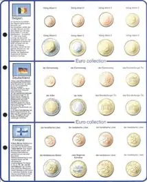 Lindner 8450-1 voordrukblad + muntenblad Belgie, Finland en Duitsland Zwrot pieniędzy