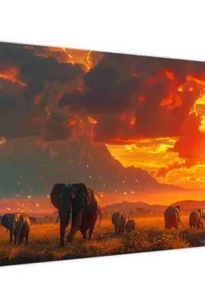 Schilderij - Kudde olifanten Najlepsza cena