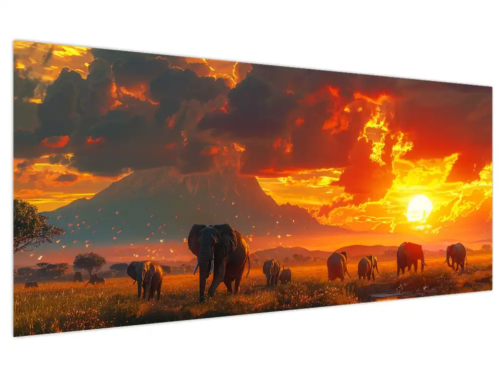 Schilderij - Kudde olifanten Najlepsza cena