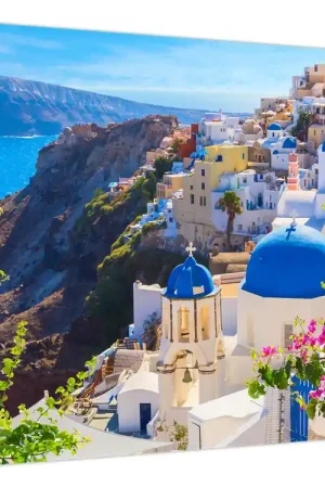 Autentyczny Schilderij - Santorini, Griekenland