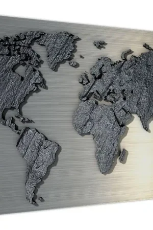 Szybka dostawa Schilderij - Metalen wereldkaart