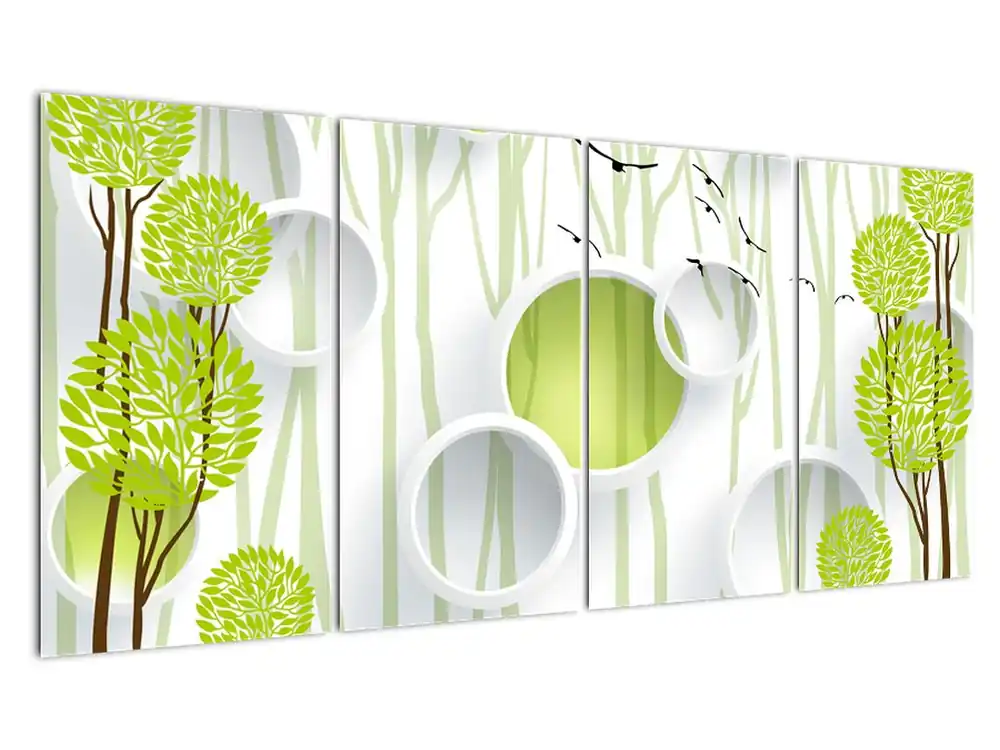 Schilderij - Abstractie met bomen Oryginalny