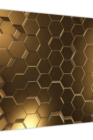 Ostatnia szansa Schilderij - Gouden hexagonnen