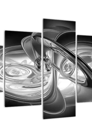 Schilderij - Moderne grijze abstractie Wysoka jakość