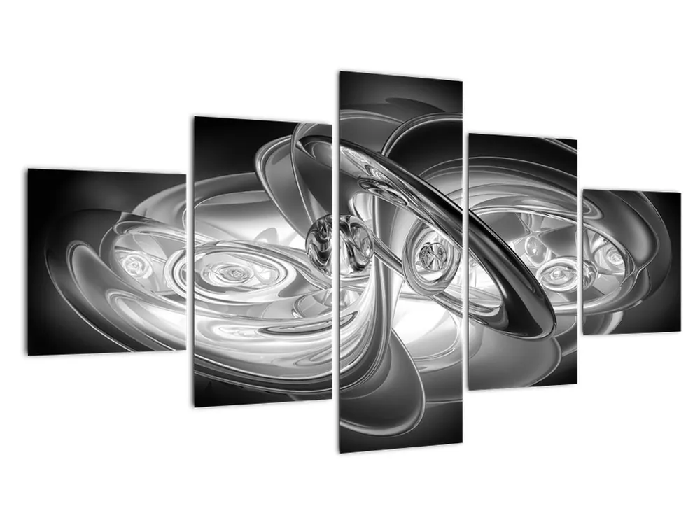 Schilderij - Moderne grijze abstractie Wysoka jakość