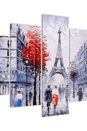 Oryginalny Schilderij - Steegje in Parijs, olieverfschilderij