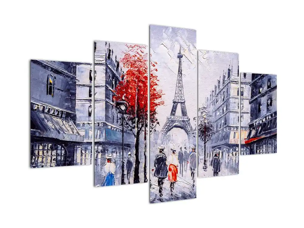 Oryginalny Schilderij - Steegje in Parijs, olieverfschilderij