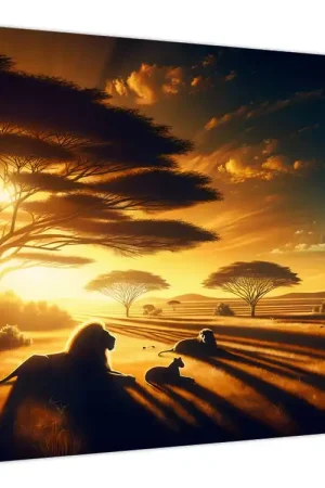 Schilderij - Rustende leeuwen Bezpieczna płatność