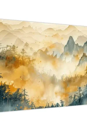 Oryginalny Schilderij - Bergen, aquarel