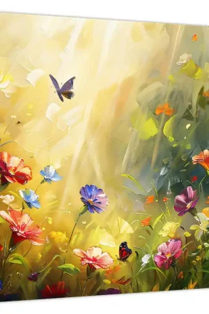 Schilderij - Bloemenweide in de lente, schilderij Zwrot pieniędzy