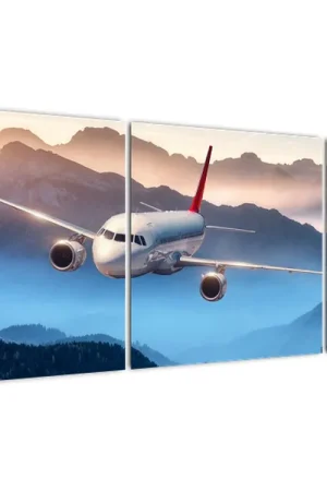 Ekspresowa dostawa Schilderij - Vliegtuig boven bergtoppen