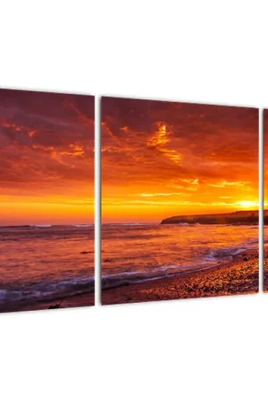 Schilderij - Zonsondergang aan zee Oferta