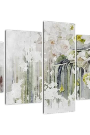 Schilderij - Witte bloemen, vintage Promocja