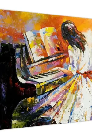 Zamów teraz Schilderij - Vrouw speelt piano