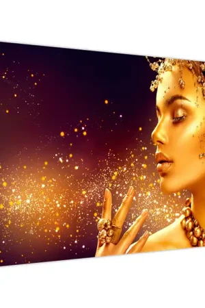 Schilderij - Gouden make-up Nowość