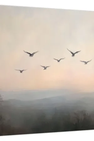 Autentyczny Schilderij - Zwerm vogels