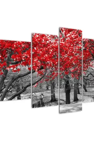 Schilderij - Rode bomen, Central Park, New York Popularny