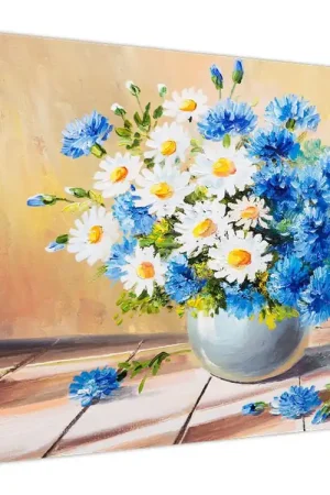 Bezpieczna płatność Schilderij - Geschilderde vaas met bloemen