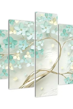 Schilderij - Gouden boom in bloei Rabat