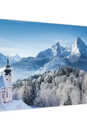 Autentyczny Schilderij - Een glimp van het winterlandschap