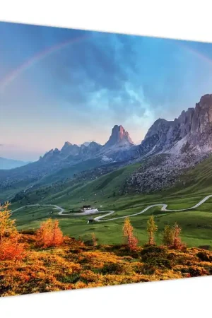 Rabat Schilderij - Regenboog boven rotsen