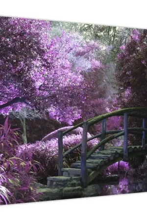 Schilderij - Paarse tuin Popularny