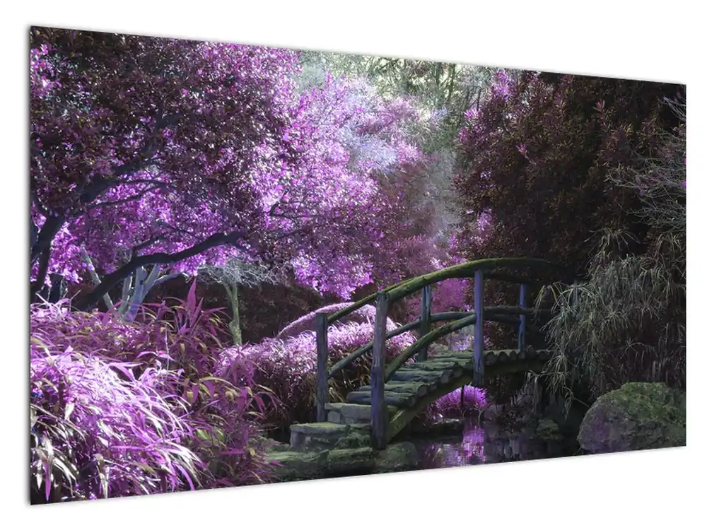 Schilderij - Paarse tuin Popularny