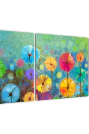 Schilderij - Abstrakte bloemen Premium