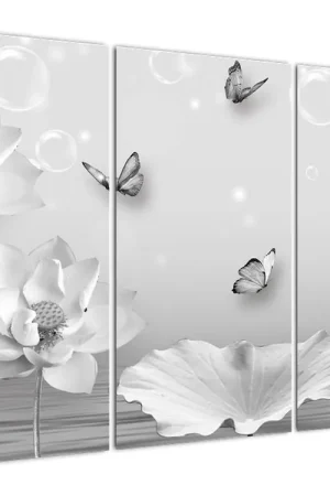 Zamów teraz Schilderij - Bloemendesign met vlinders