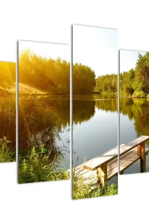 Rabat Schilderij - Meer bij een bos