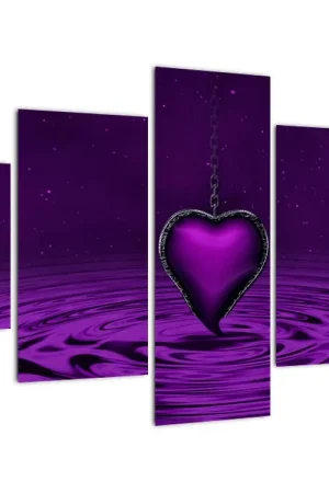 Schilderij - Paars hart Rabat