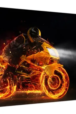 Ekspresowa dostawa Schilderij - Motorrijder met vlammen