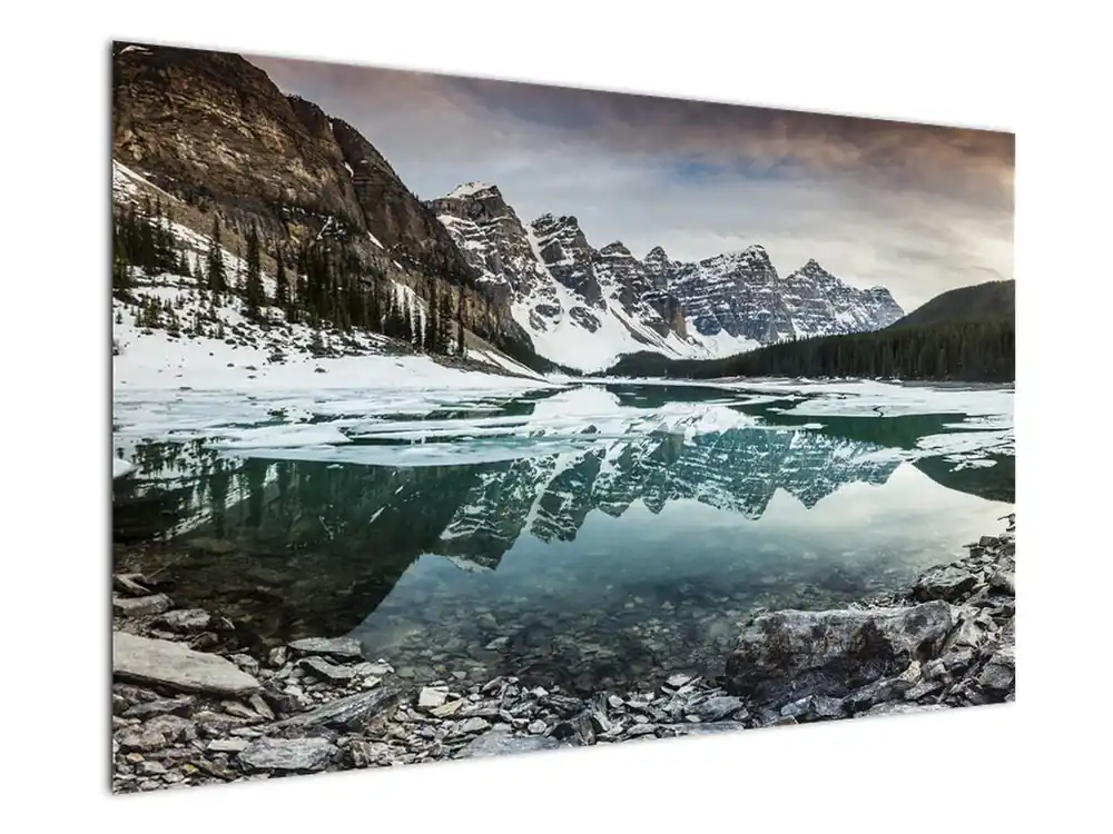 Schilderij - Meer in de winter Promocja