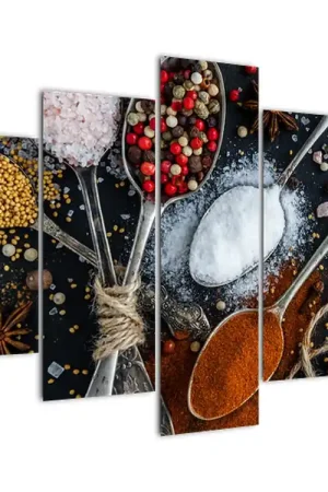 Schilderij - Lepels met kruiden Popularny
