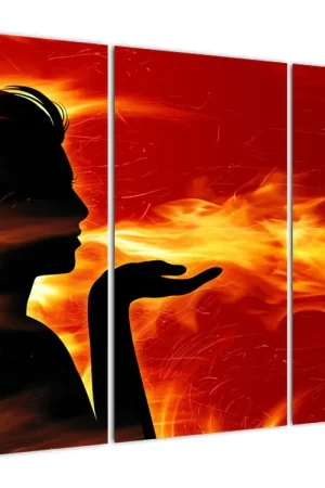 Tylko dziś Schilderij - Vrouw met vlammen