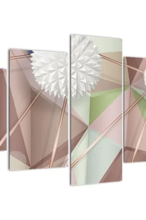 Schilderij - 3D abstractie in pastelkleuren Szybka dostawa