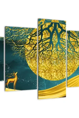 Schilderij - Abstractie, Gouden landschap Zamów teraz