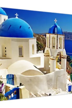 Schilderij - Santorini, Griekenland Tani