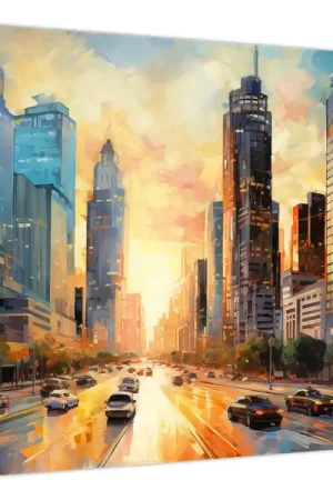 Tani Schilderij - Schilderij van de stad