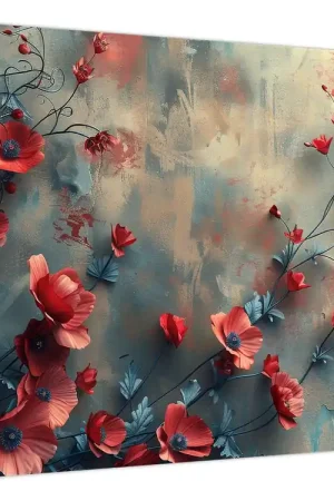 Schilderij - Wolf klaprozen Rabat