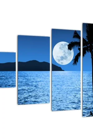 Niska cena Schilderij - Maan boven zee