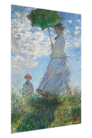 Schilderij - Claude Monet, Woman with a Parasol - Madame Monet and Her Son, reproducties Premium