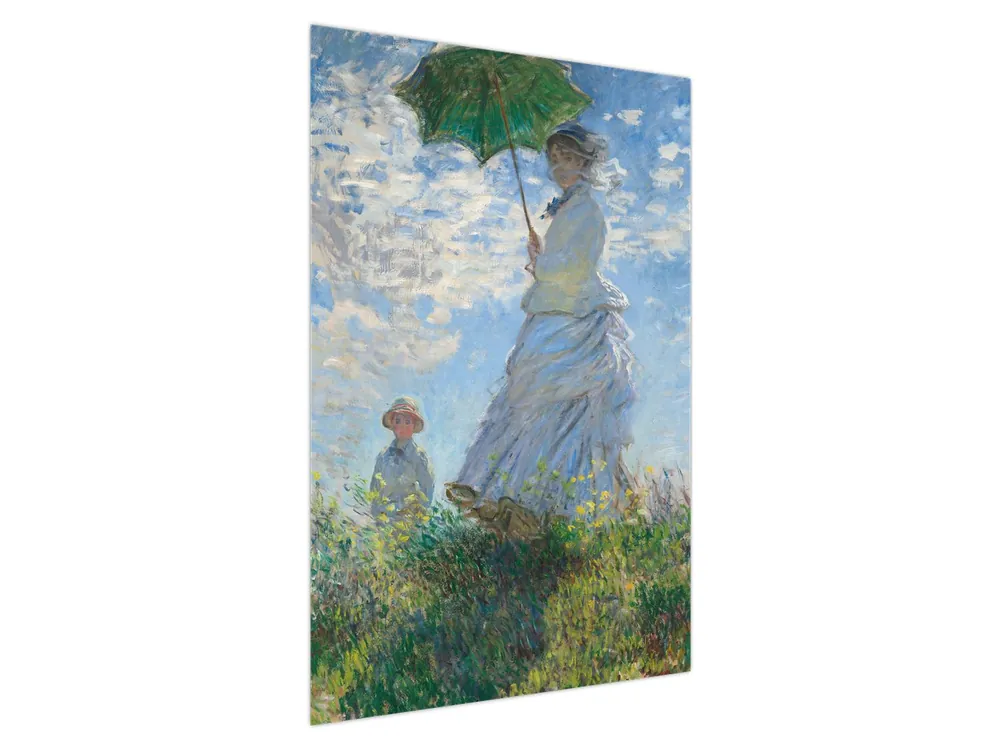 Schilderij - Claude Monet, Woman with a Parasol - Madame Monet and Her Son, reproducties Premium